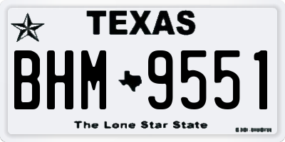TX license plate BHM9551