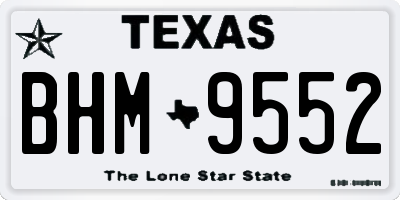 TX license plate BHM9552
