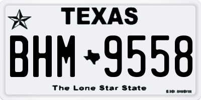 TX license plate BHM9558