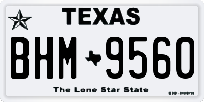 TX license plate BHM9560