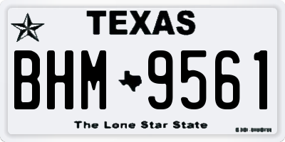 TX license plate BHM9561