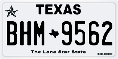 TX license plate BHM9562