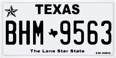 TX license plate BHM9563