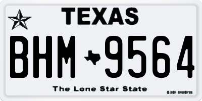 TX license plate BHM9564