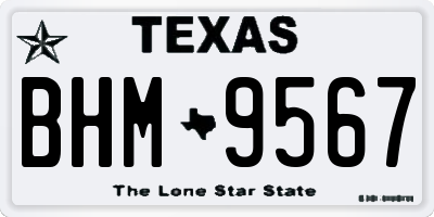 TX license plate BHM9567
