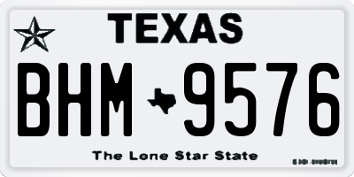 TX license plate BHM9576
