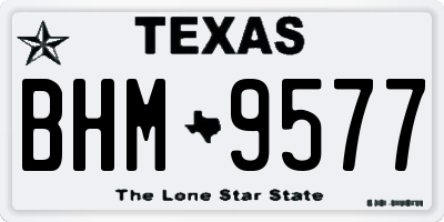 TX license plate BHM9577