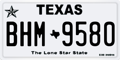 TX license plate BHM9580