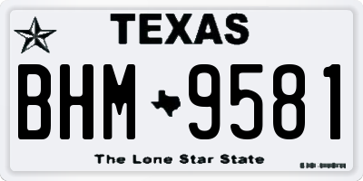 TX license plate BHM9581