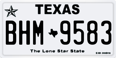 TX license plate BHM9583