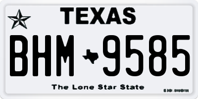 TX license plate BHM9585