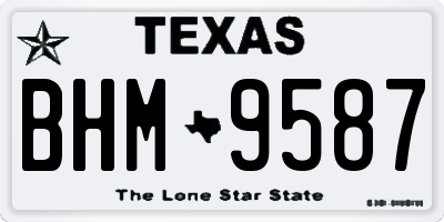 TX license plate BHM9587