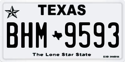 TX license plate BHM9593