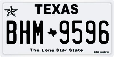 TX license plate BHM9596