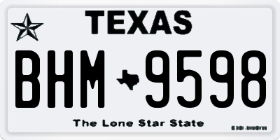 TX license plate BHM9598