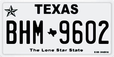 TX license plate BHM9602