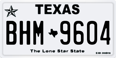 TX license plate BHM9604