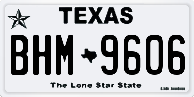 TX license plate BHM9606