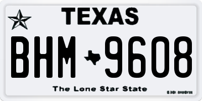 TX license plate BHM9608