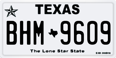 TX license plate BHM9609