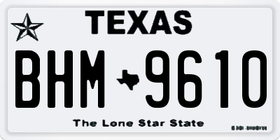 TX license plate BHM9610