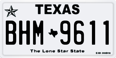 TX license plate BHM9611