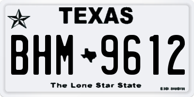 TX license plate BHM9612