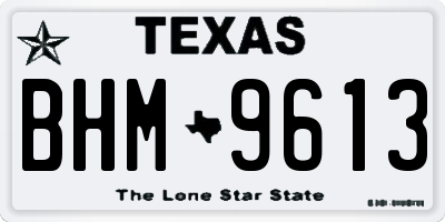 TX license plate BHM9613
