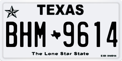 TX license plate BHM9614