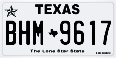 TX license plate BHM9617