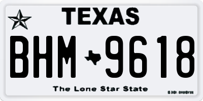 TX license plate BHM9618