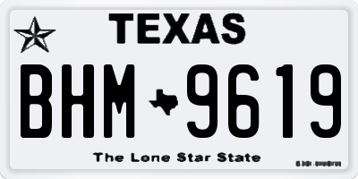 TX license plate BHM9619