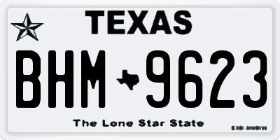 TX license plate BHM9623