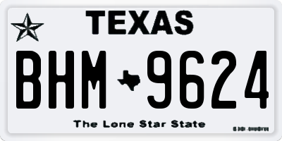TX license plate BHM9624