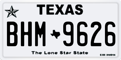 TX license plate BHM9626