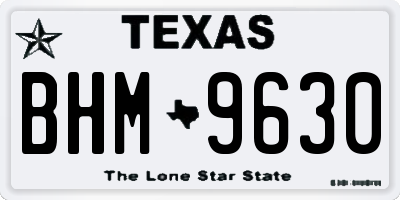 TX license plate BHM9630