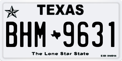 TX license plate BHM9631