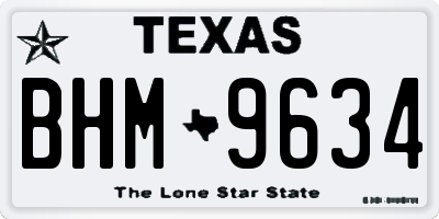 TX license plate BHM9634
