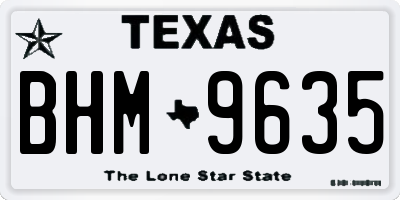 TX license plate BHM9635