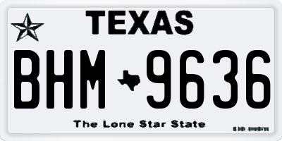 TX license plate BHM9636