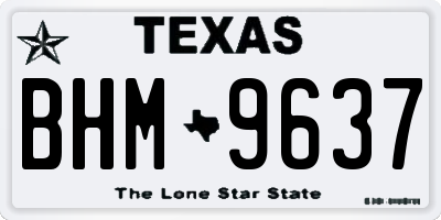 TX license plate BHM9637