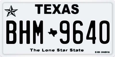 TX license plate BHM9640