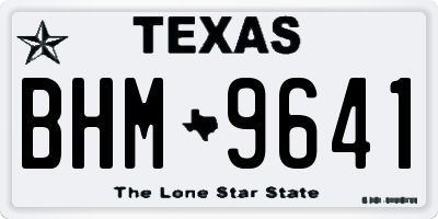 TX license plate BHM9641