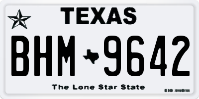 TX license plate BHM9642