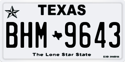 TX license plate BHM9643