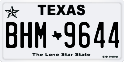 TX license plate BHM9644