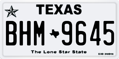 TX license plate BHM9645