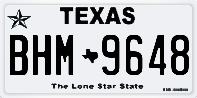 TX license plate BHM9648