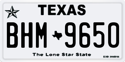 TX license plate BHM9650