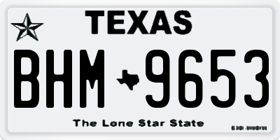 TX license plate BHM9653